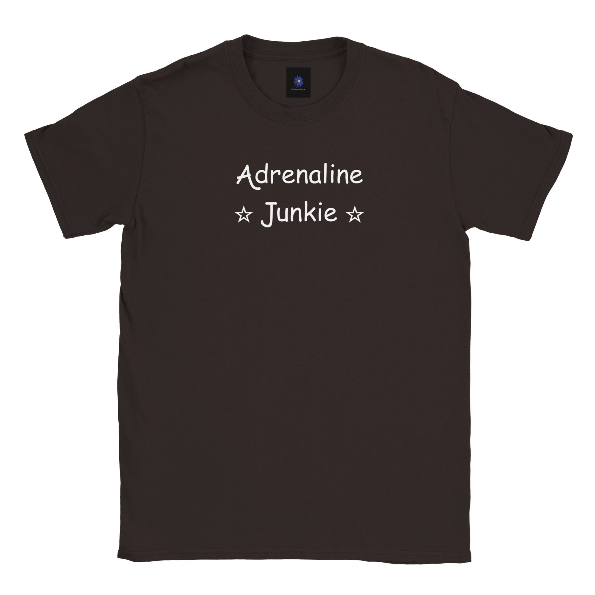 Dark classic cotton t-shirt with Adrenaline Junkie design