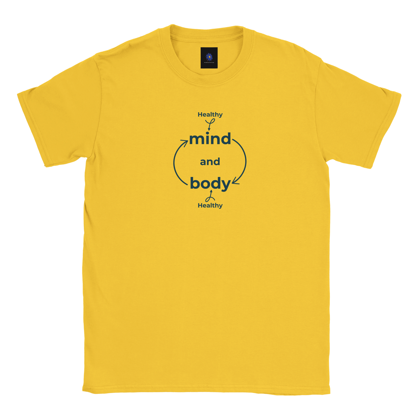 Daisey classic cotton t-shirt with Healthy Mind Body design