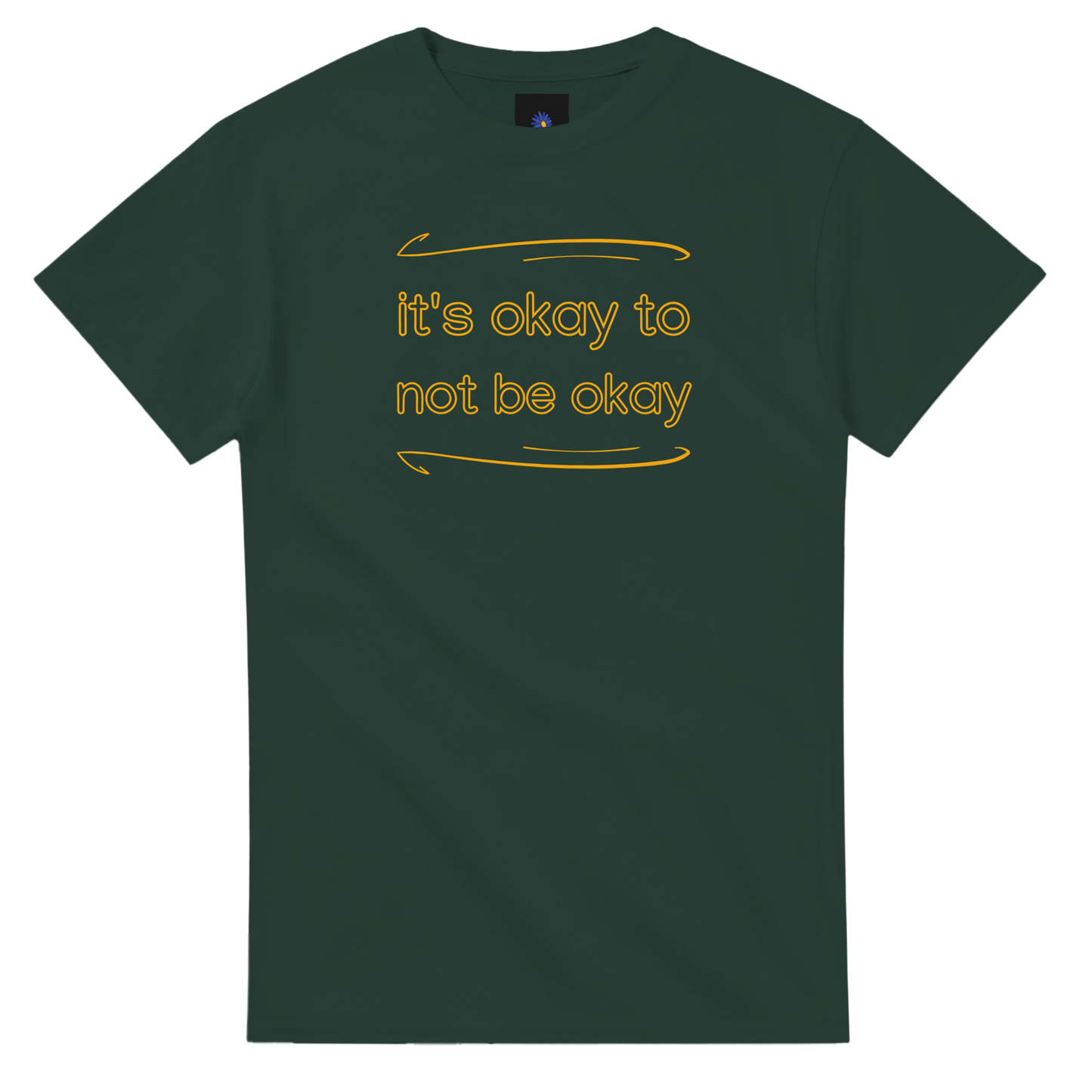 Dark green heavyweight cotton t-shirt with Its Okey design.