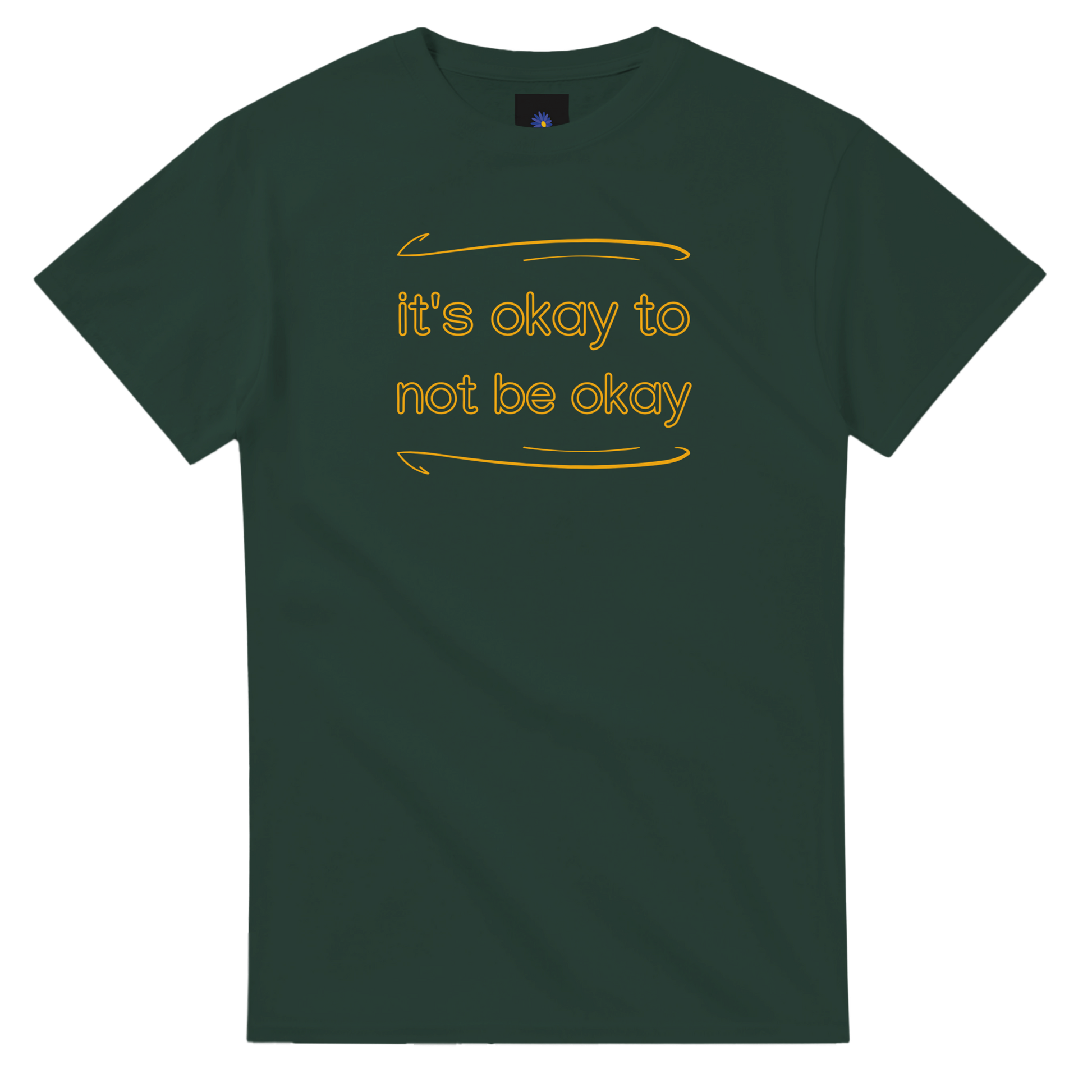 Dark green heavyweight cotton t-shirt with Its Okey design.