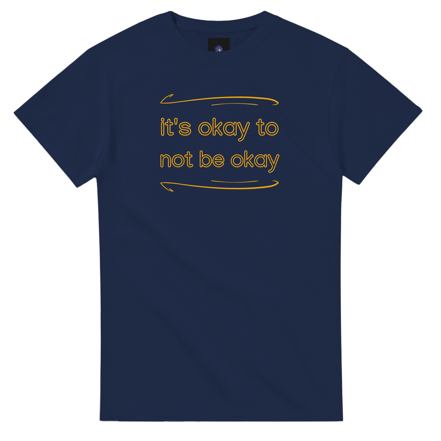 Navy heavyweight cotton t-shirt with Its Okey design.