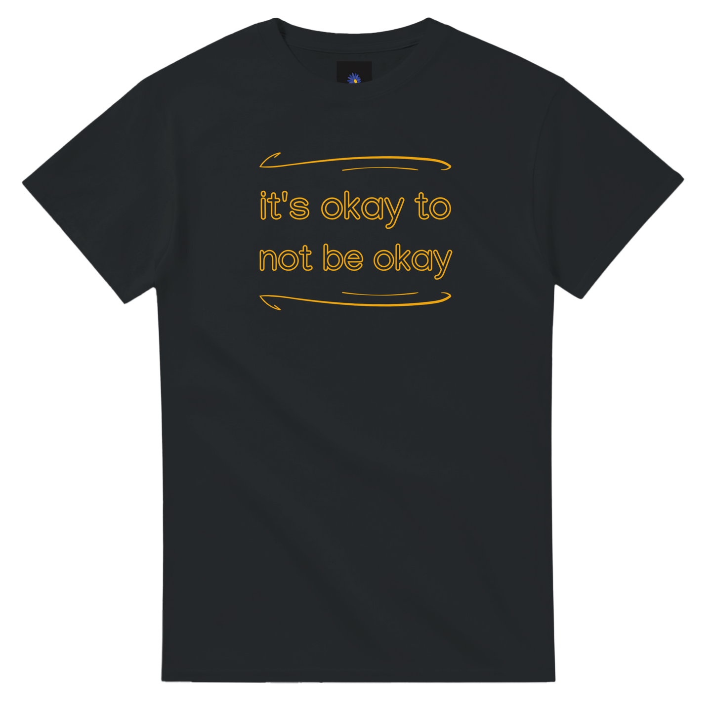 Black heavyweight cotton t-shirt with Its Okey design.