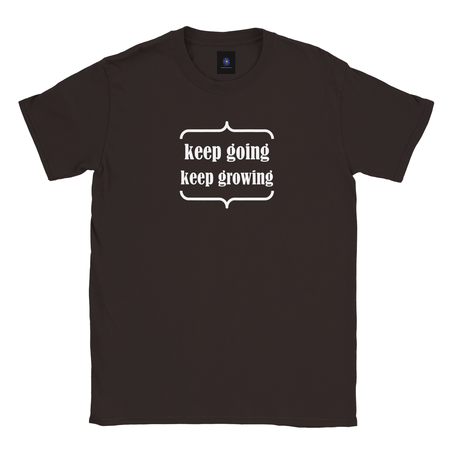 Dark classic cotton t-shirt with a Keep Going design