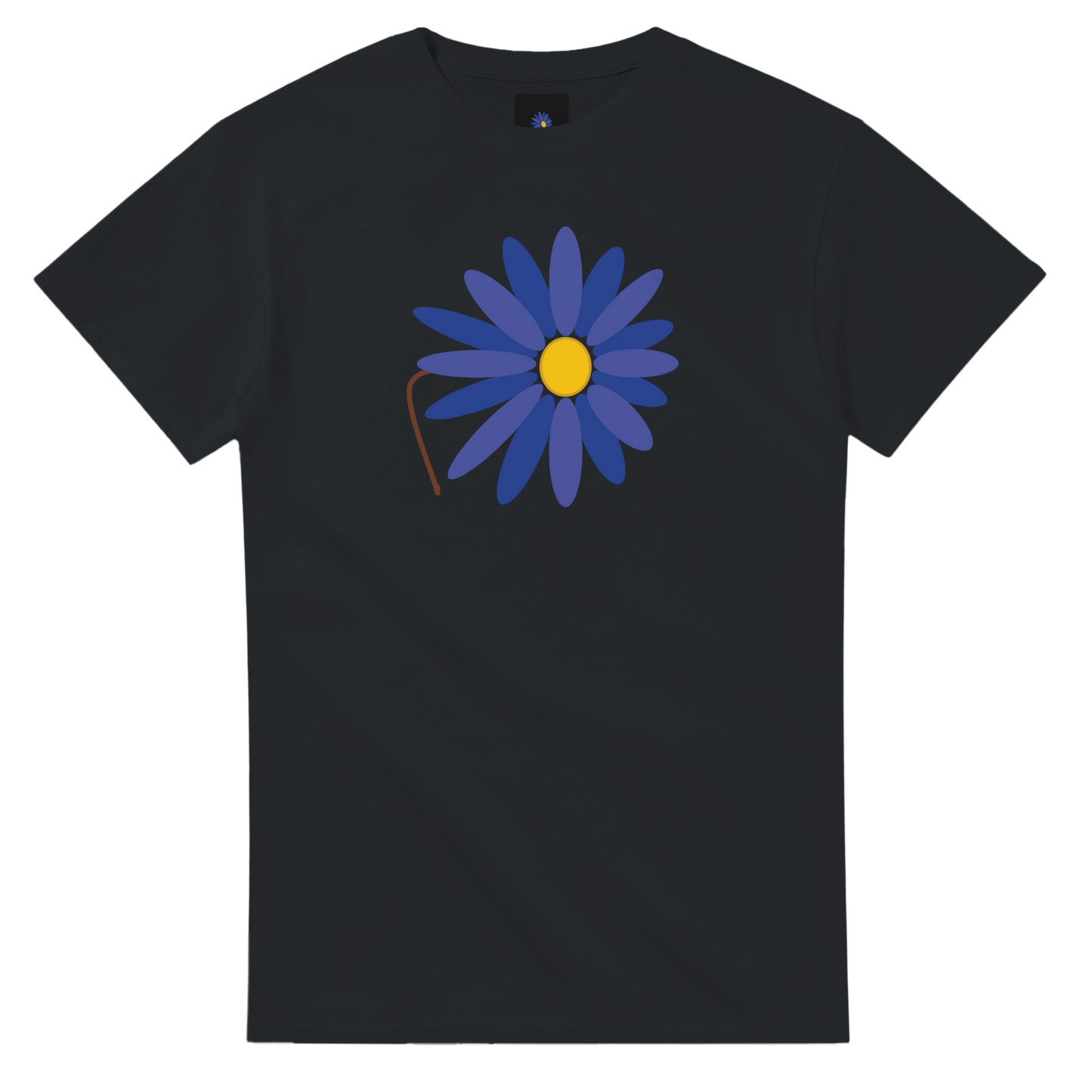 Black heavyweight cotton t-shirt with Lotus Logo design