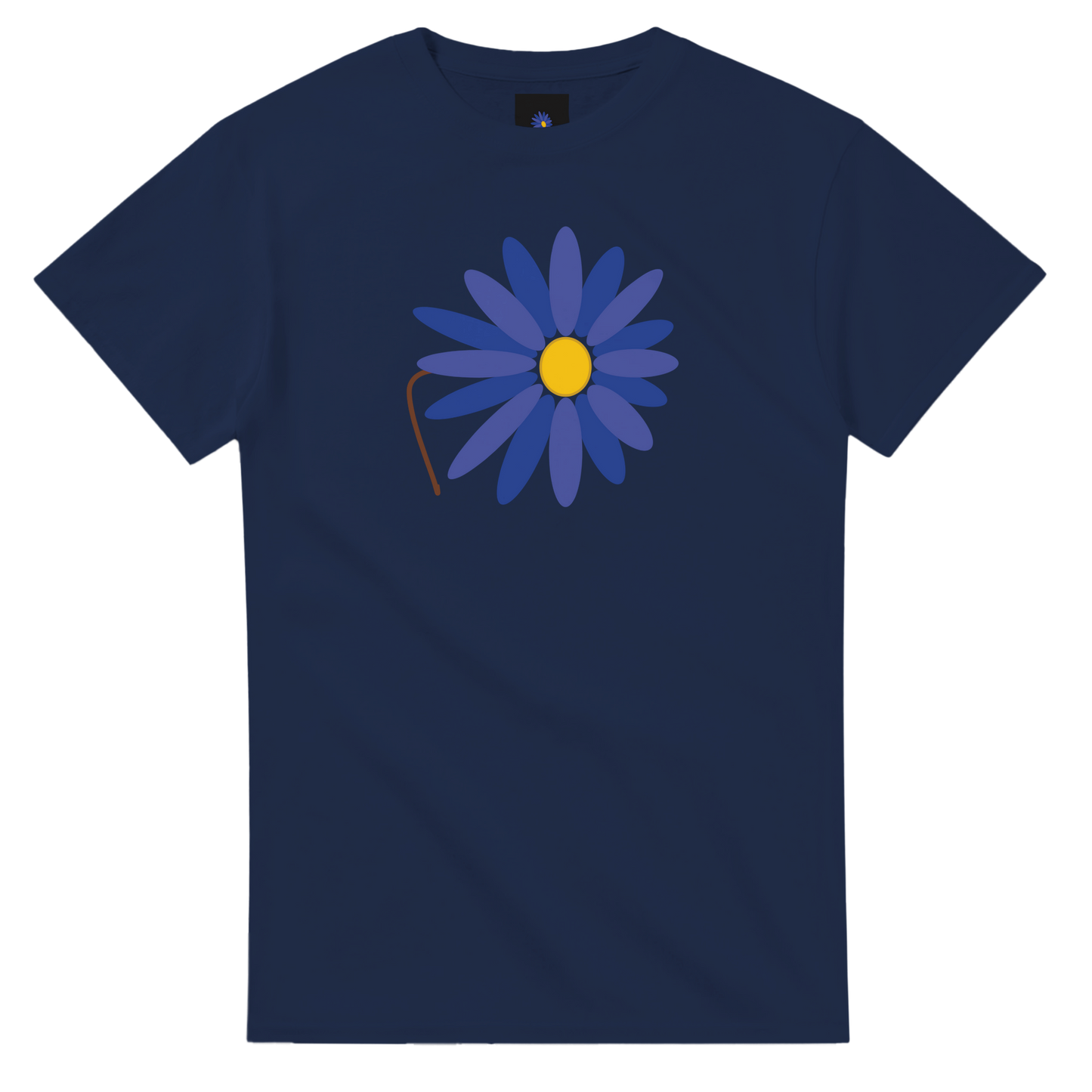 Navy heavyweight cotton t-shirt with Lotus Logo design