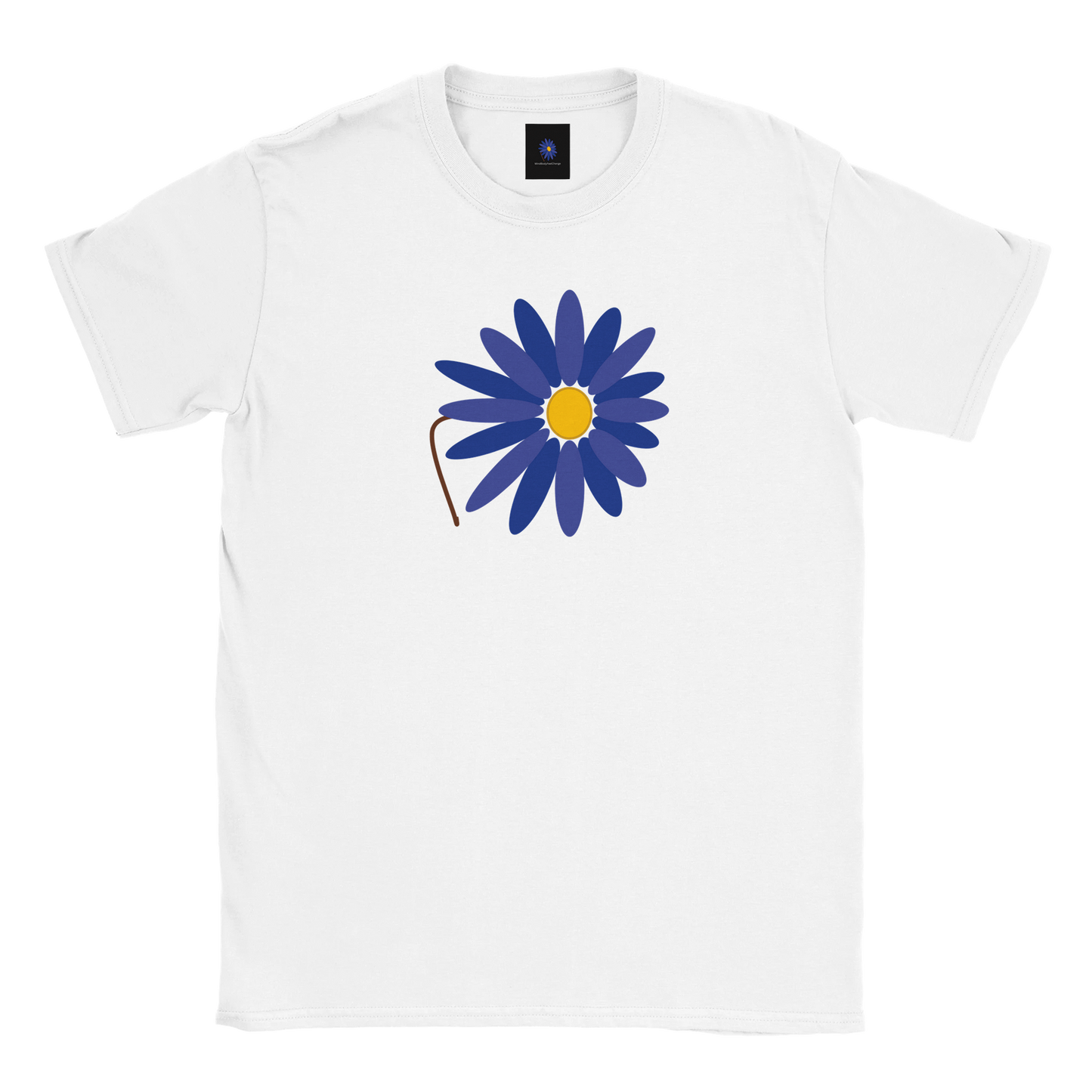 White classic cotton t-shirt with Lotus Logo design