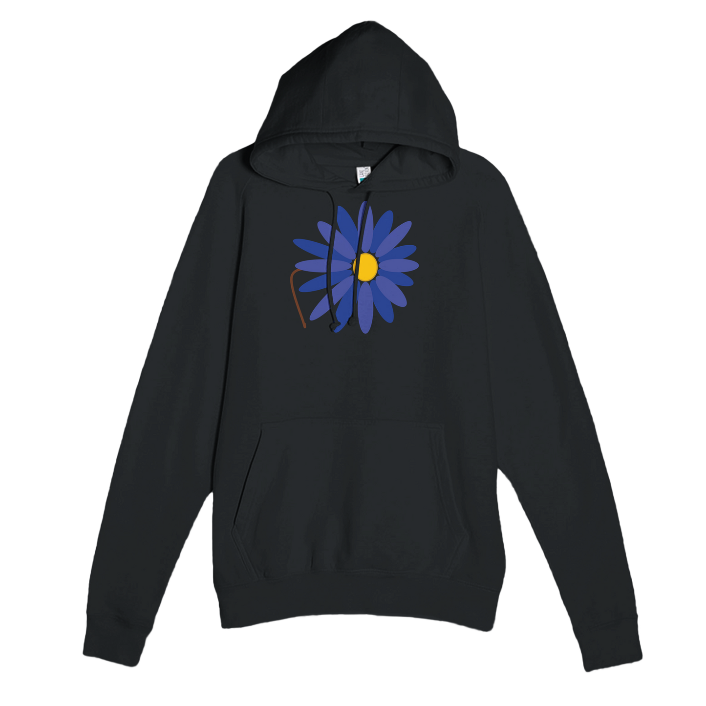 Black Premium Pullover Hoodie with Lotus Logo design