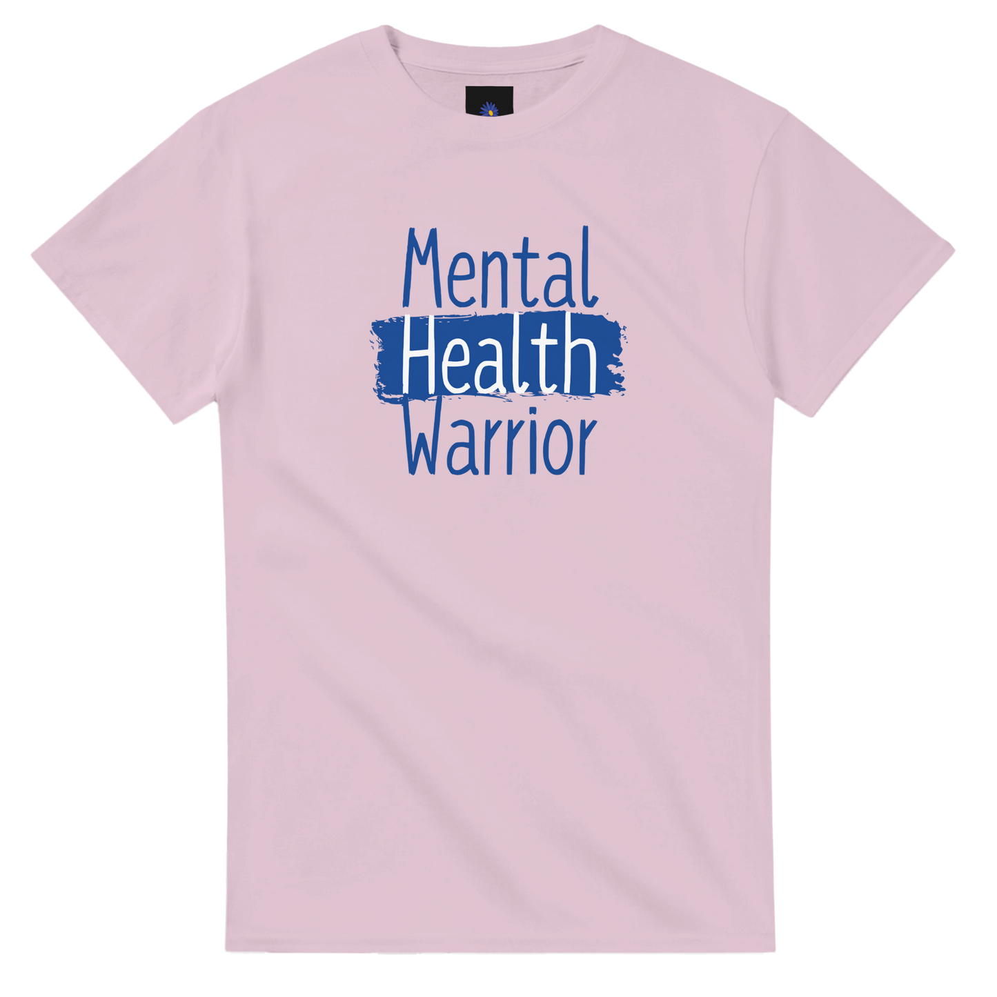 Pink classic cotton t-shirt with Mental Health Warrior design