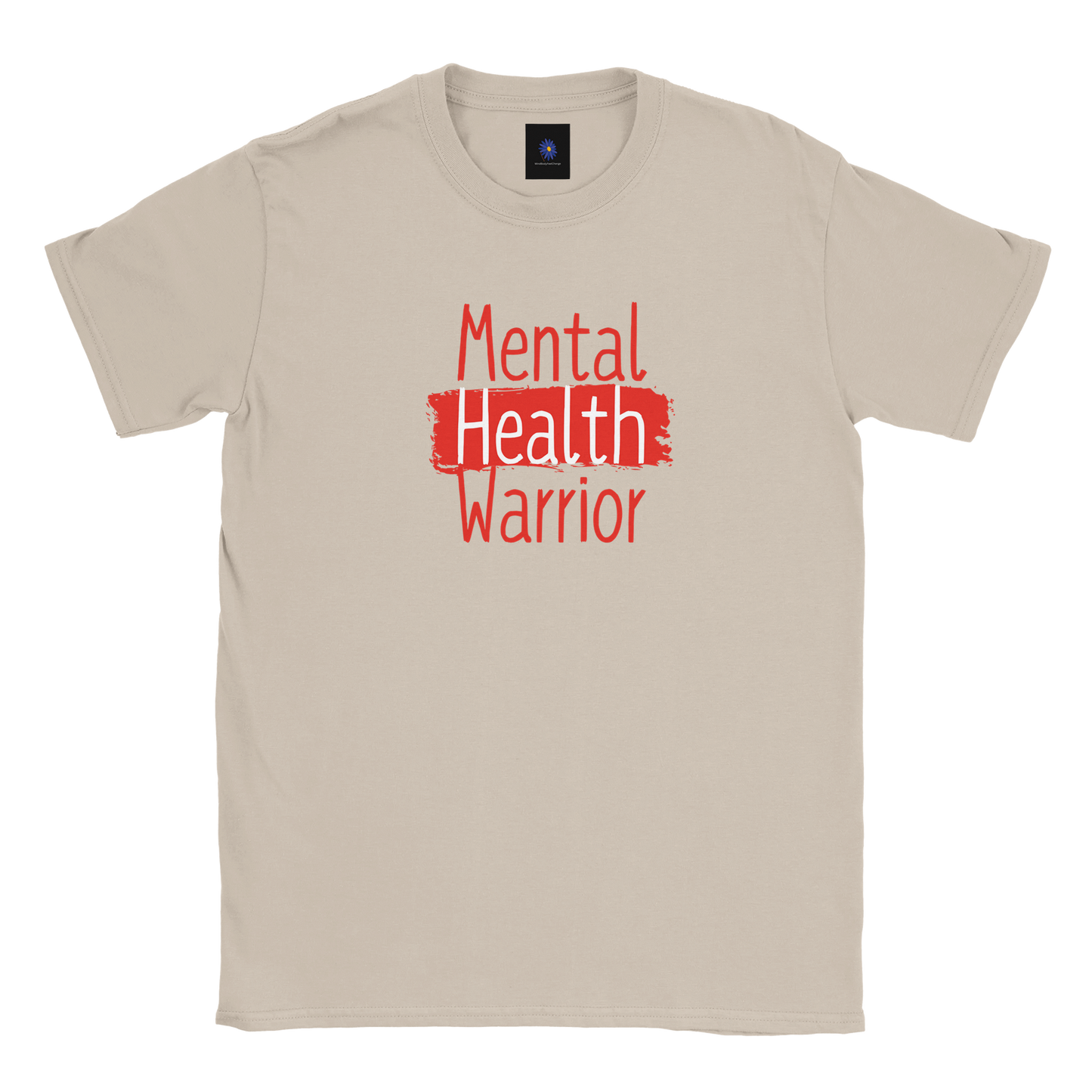 Grey classic cotton t-shirt with Mental Health Warrior graphic