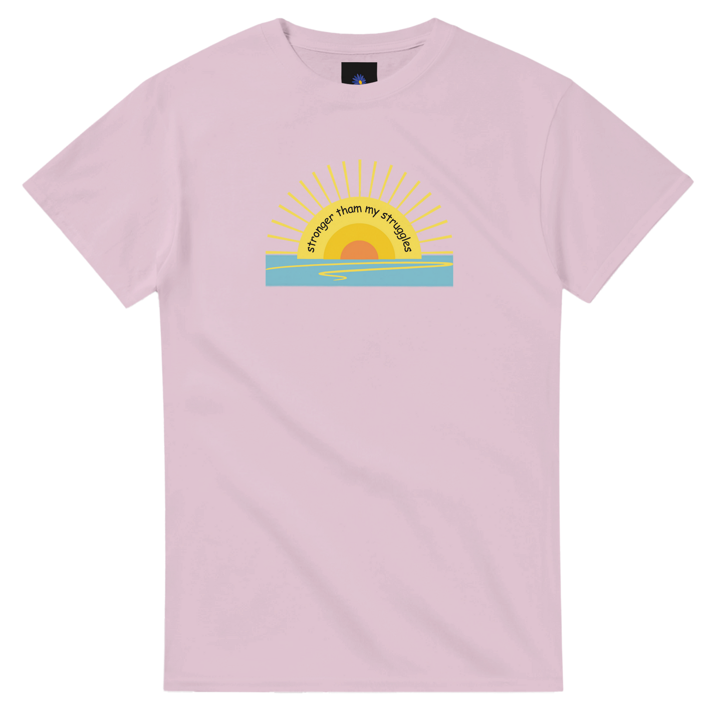 Neutral heavyweight cotton t-shirt with Sun Rise design