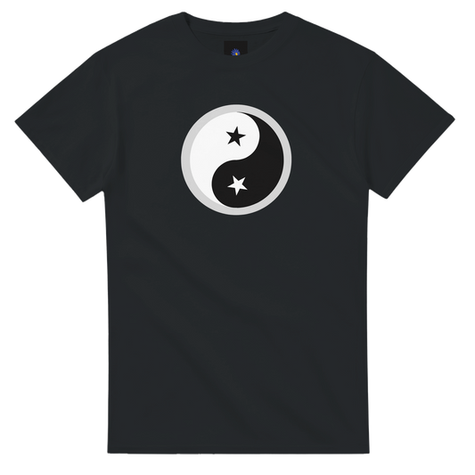 Black heavyweight cotton t-shirt with Yin Yang design