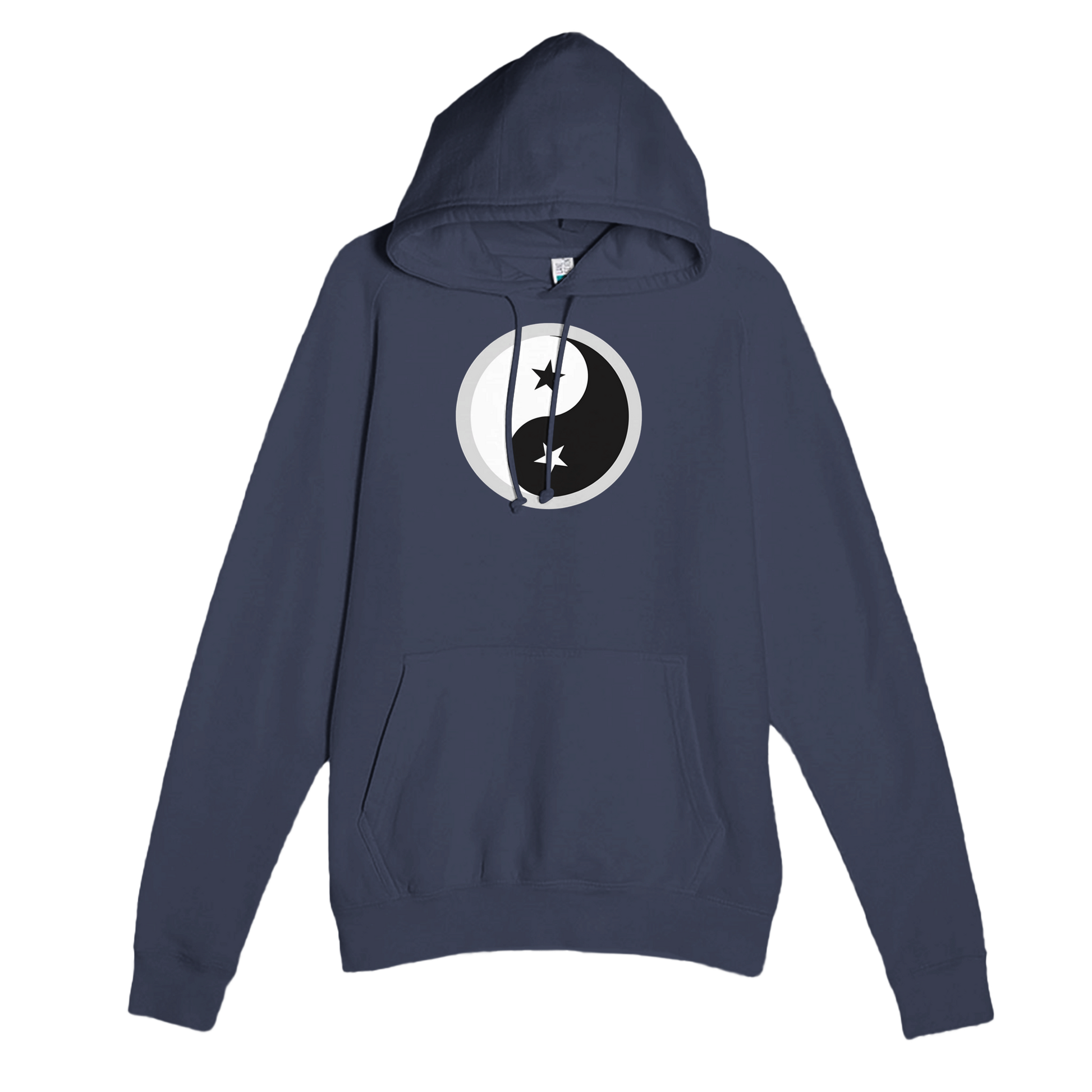 Navy Premium Unisex Pullover Hoodie with Yin Yang design