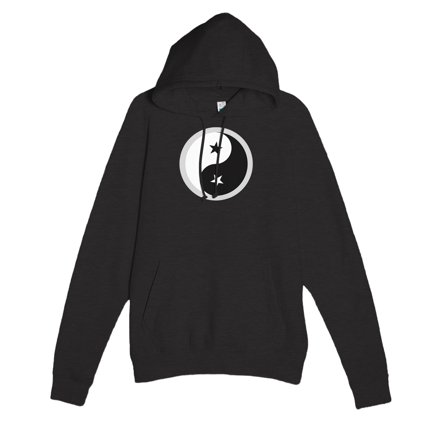 Charcoal Premium Unisex Pullover Hoodie with Yin Yang design