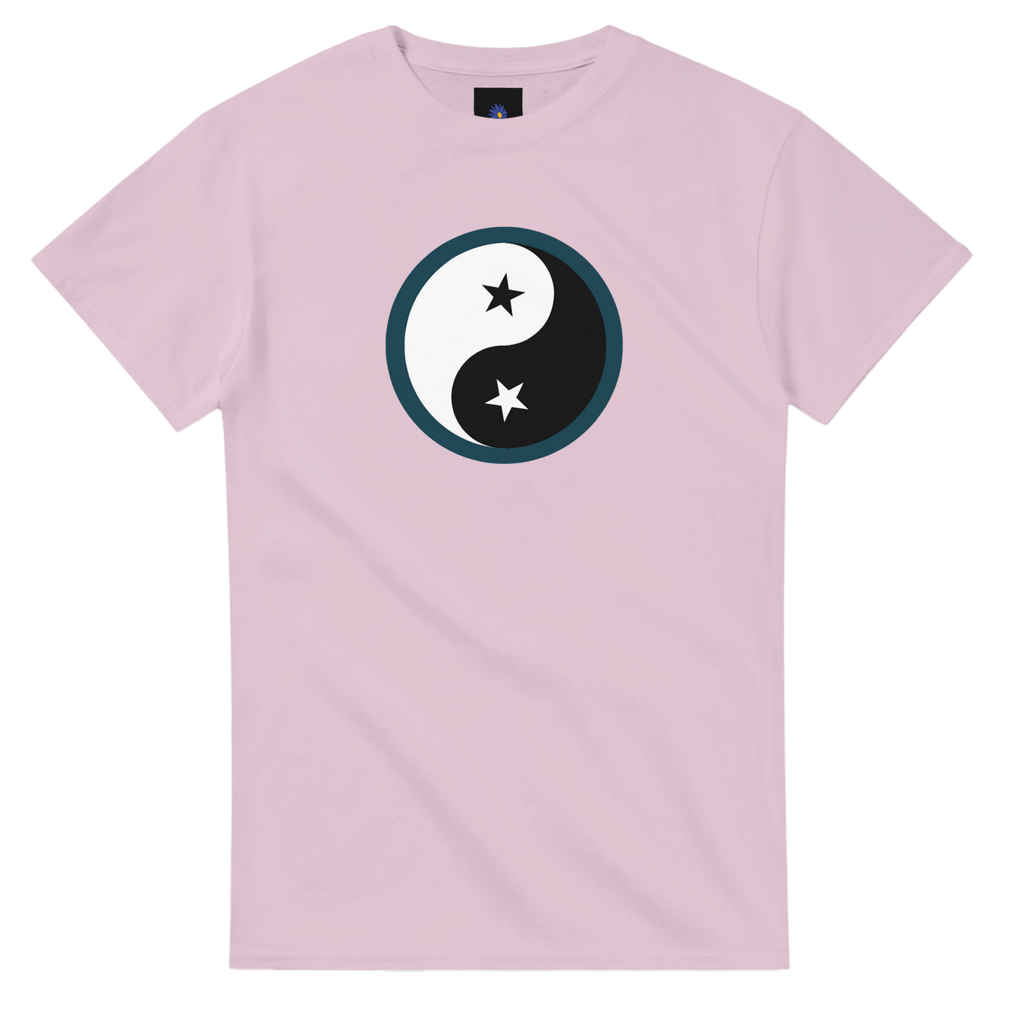 Pink heavyweight cotton t-shirt with Yin Yang design