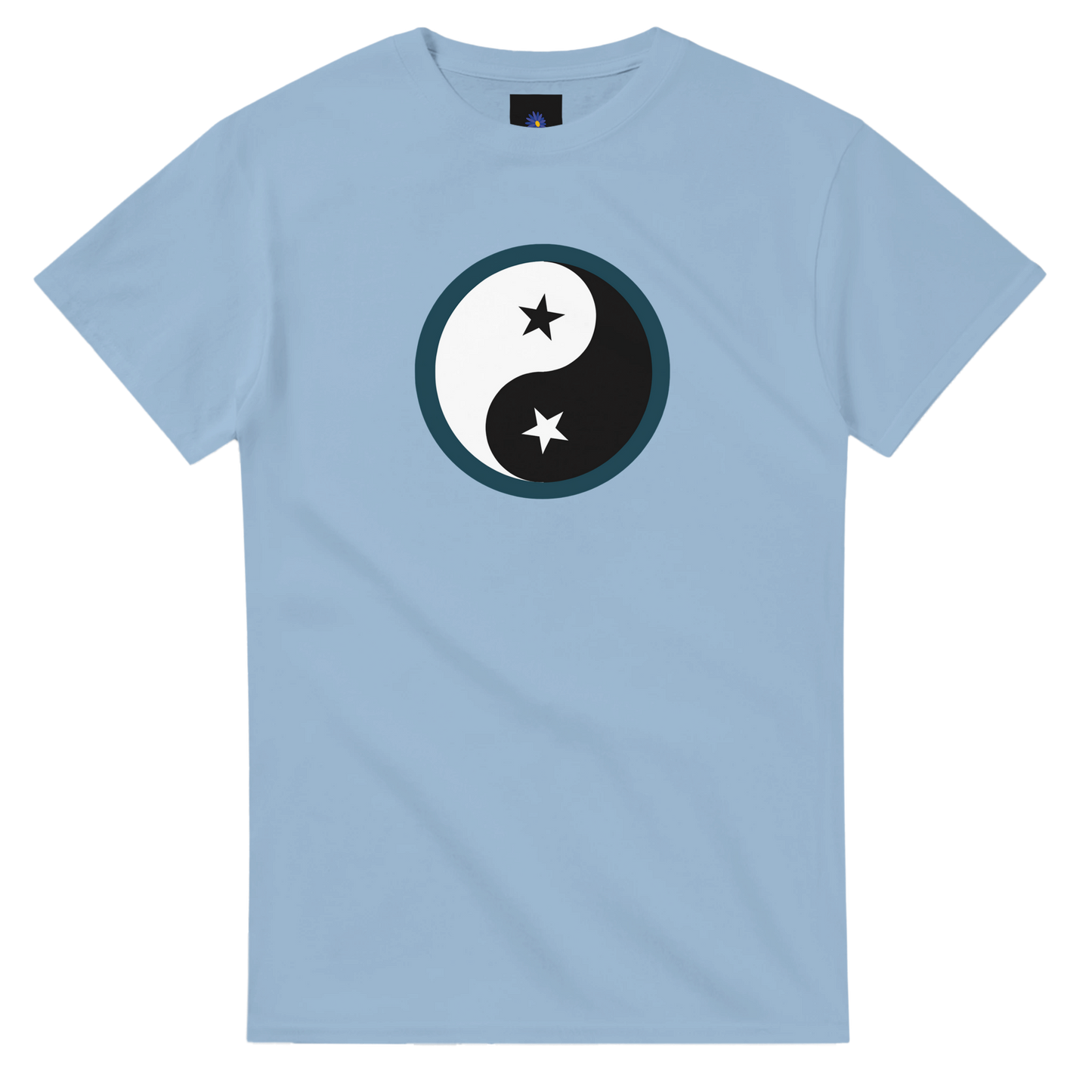 Light blue heavyweight cotton t-shirt with Yin Yang design